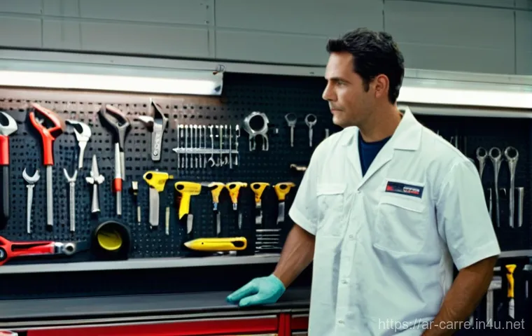 자동차정비기사 자격증 취득에 필요한 학습 자료 - **Prompt:** A highly skilled male mechanic in his mid-thirties, wearing a modern, fitted work unifor...