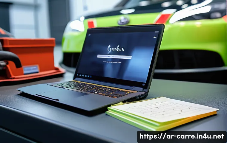 자동차정비기사 업무일지 작성법 - A professional Arab auto mechanic in a modern workshop carefully recording detailed vehicle maintena...